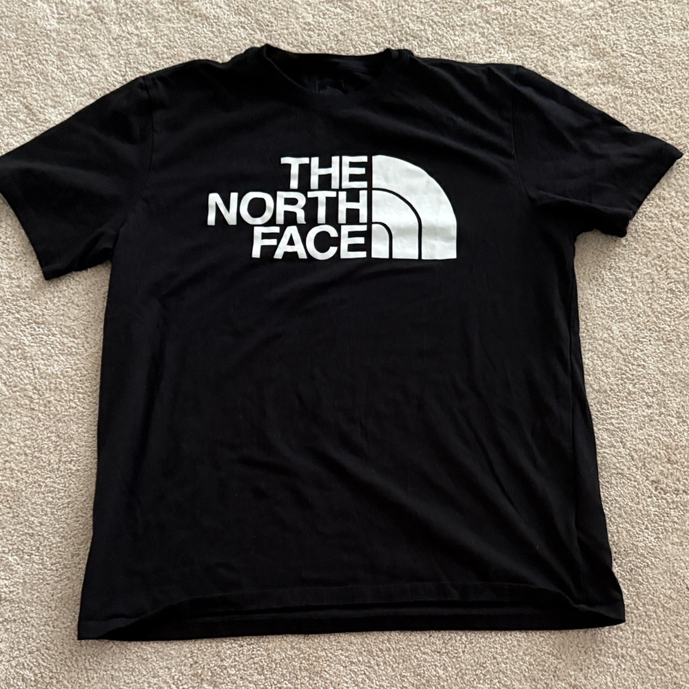The North Face Black Tee with White Logo